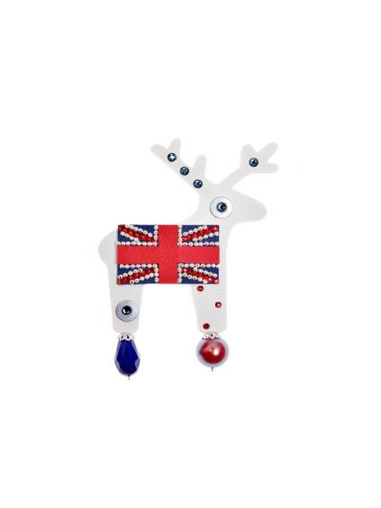 Jelení brož s britskou vlajkou
